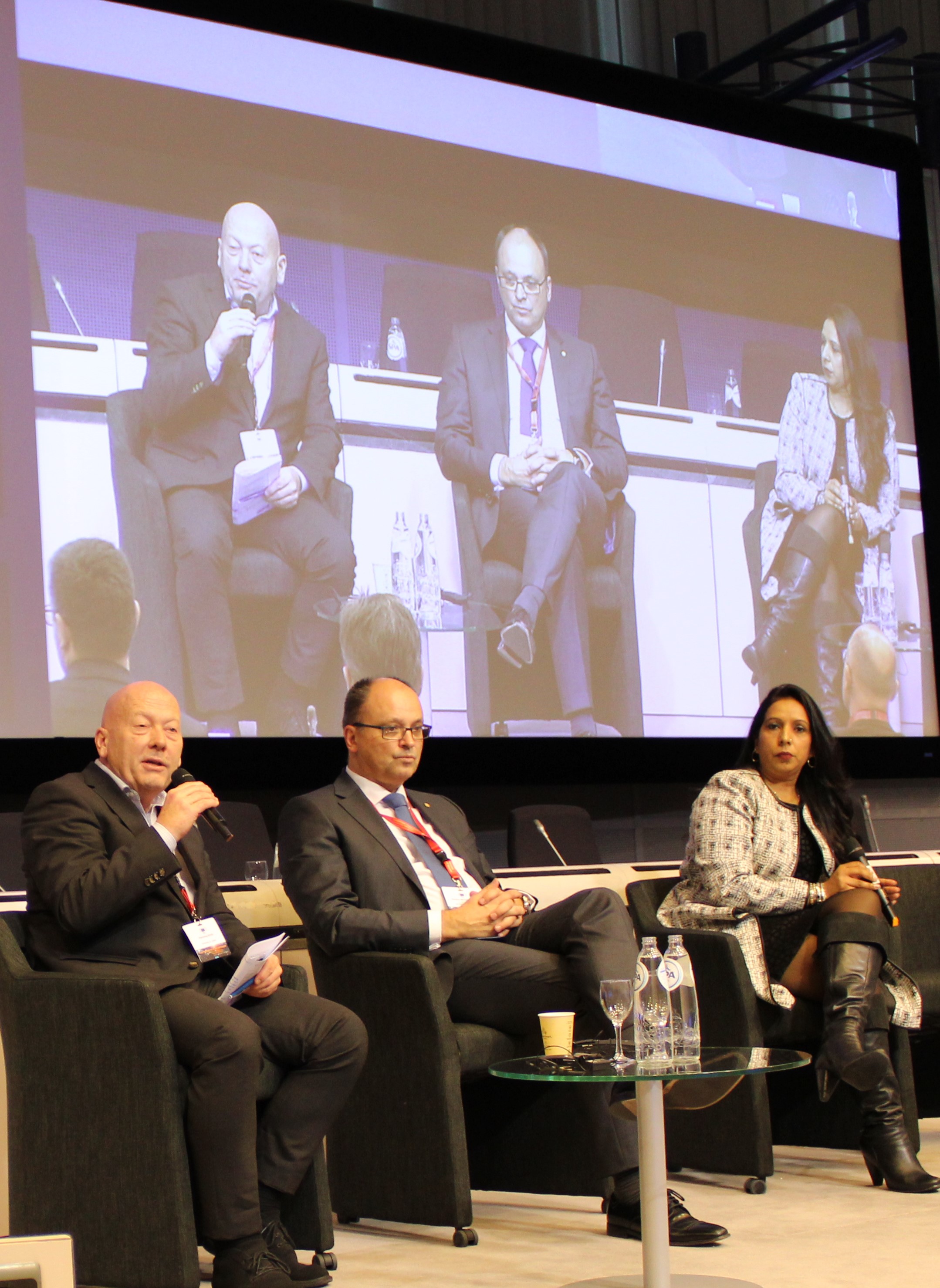 Panel Session 2, from left to right Flemming Ruud, Gunther Meggeneder and Jenitha John