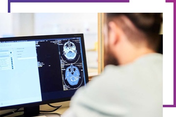 Person looking at a computer