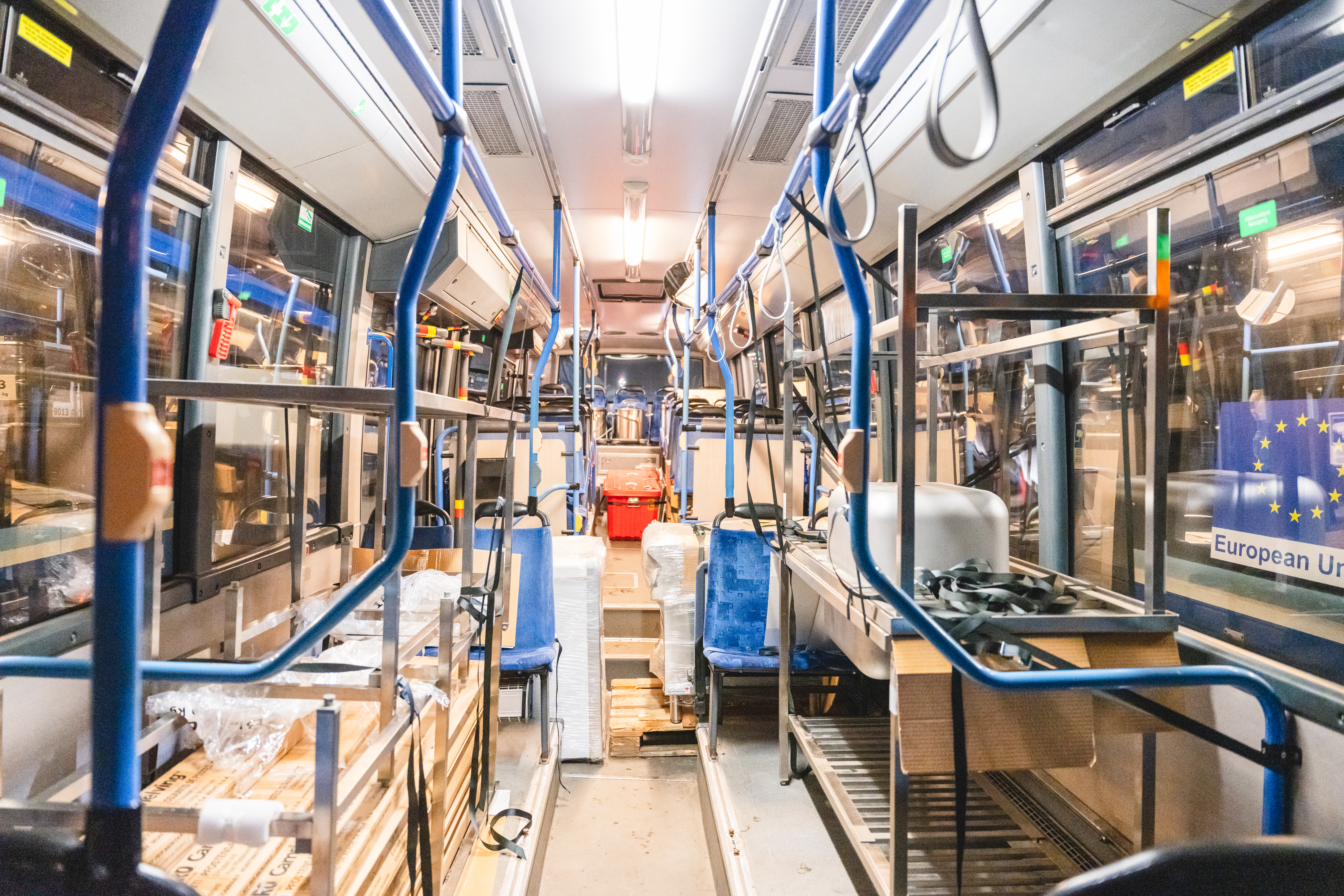 Departure of donated buses from Helsinki, Finland