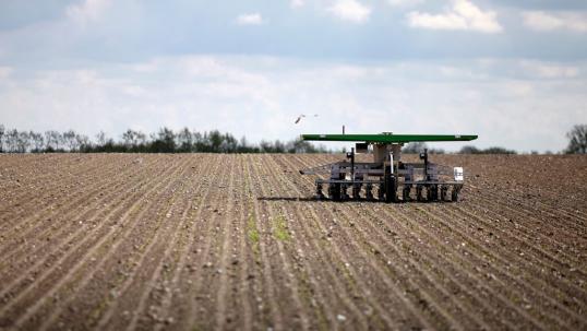 Tractor working in a field