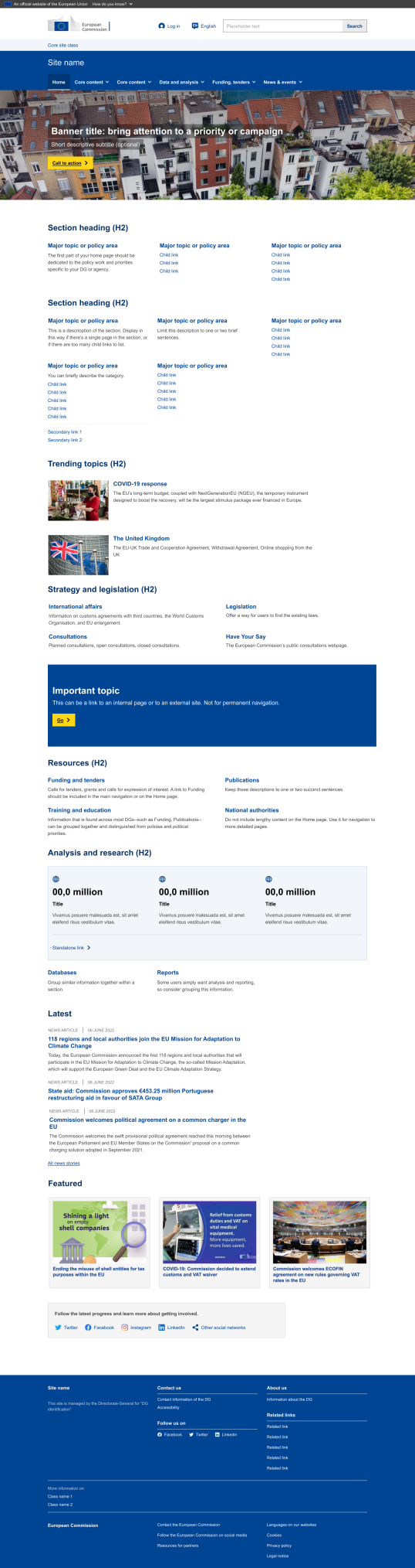 Generic home page concept