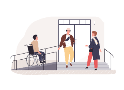 Illustration of a ramp for wheelchair access