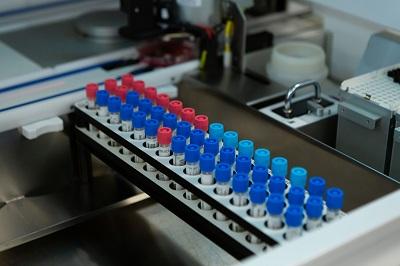 series of test tubes in a drawer