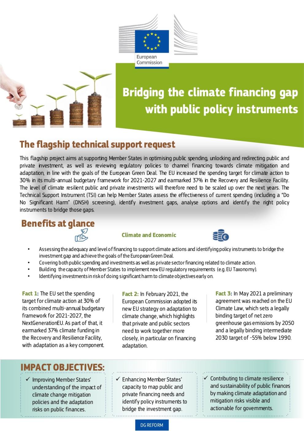 Bridging the Climate Financing Gap with Public Policy Instruments