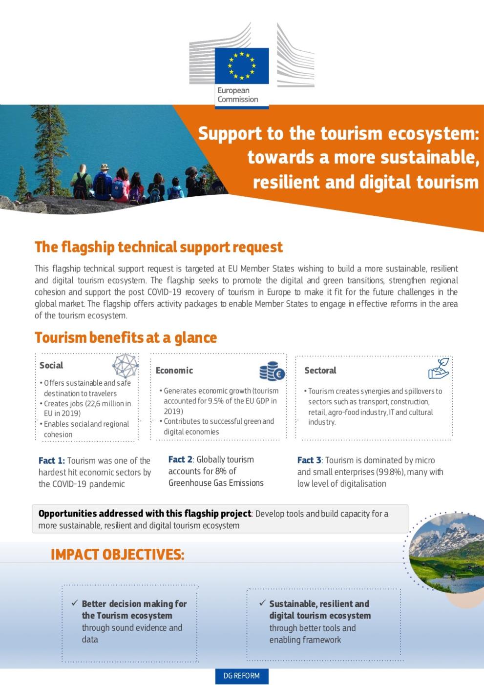 Support to the Tourism ecosystem: towards a more sustainable, resilient and digital tourism