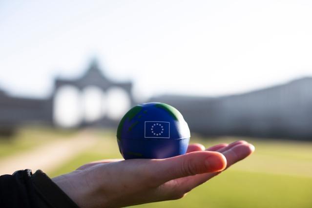 Foam ball with a European flag