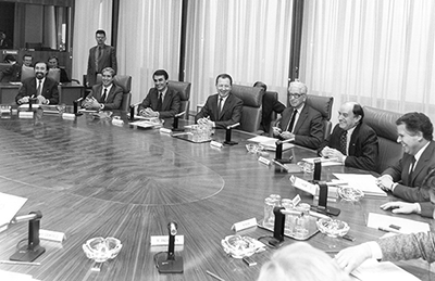 Working meeting in the Commission in 1987