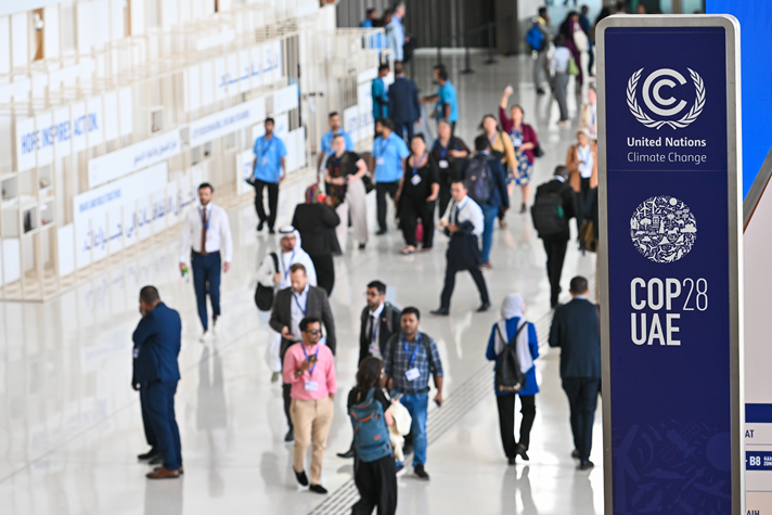 Visitors at the COP28 site