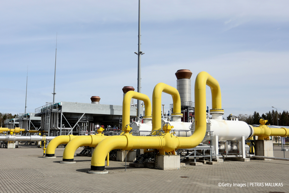 Tubes of the Gas Interconnection PolandLithuania (GIPL) gas pipeline are pictured in Jauniunai, Lithuania