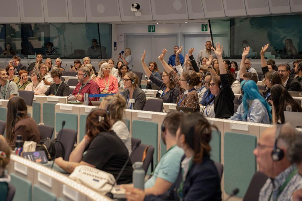 EU citizens taking part in the Citizens' panel on Democratic resilience